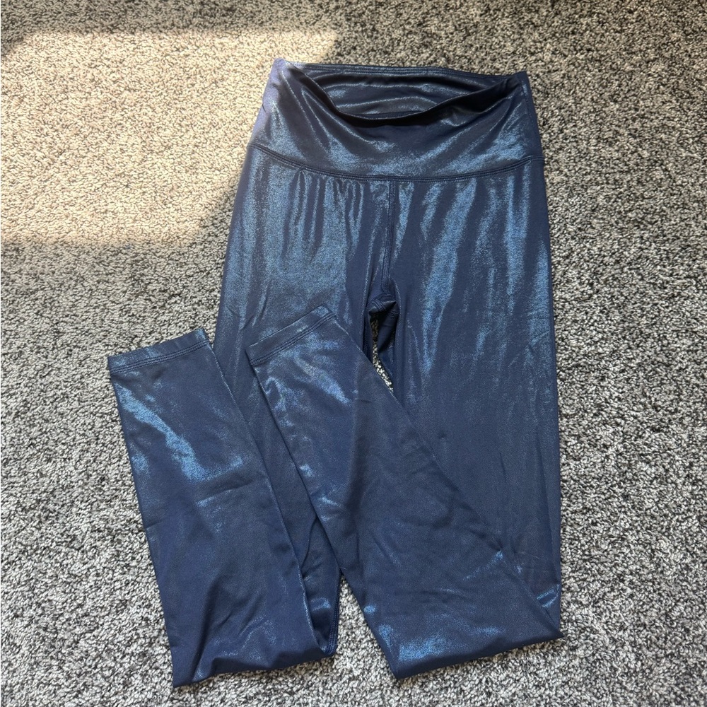 American Eagle Outfitters Metallic Navy Leggings